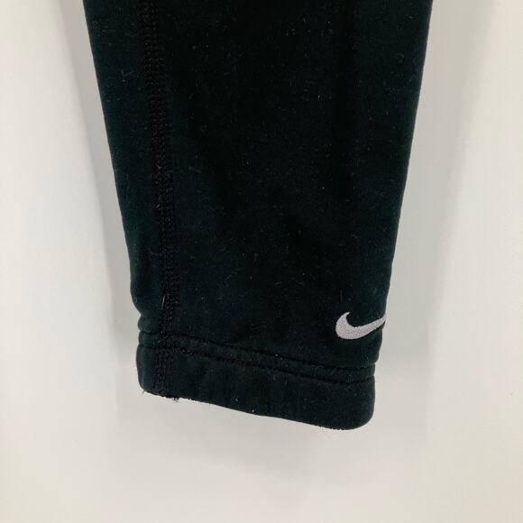 Nike Pro Fit Dry Black Fleece Lined Running Athletic Full Length Tights Leggings - Picture 7 of 9